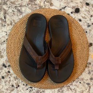 Men’s Brown Leather REEF Sandal Flip-Flop Size 13 M